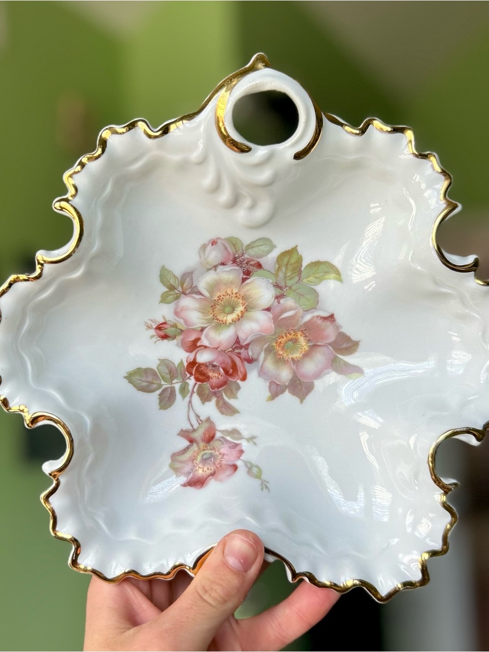 VTG Porcelain Floral Shaped + Design Bavaria Dish Made in Germany